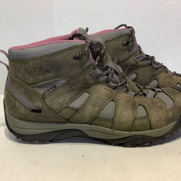 Women's Keen 52002 Mid Hiking Boots Size 10 Pink/Brown/Gray - Picture 5 of 12